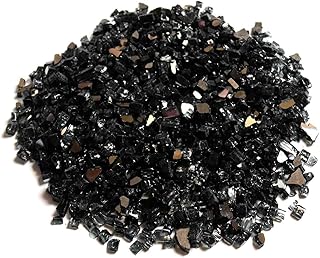 Black Fire Glass, 4.5 Kg. of 1.27 CM. Premium Tempered Fire Pit Glass, Reflective Fire Glass for Fire Pit, Fire Table, Fireplace, Natural Gas and Propane, Fire Glass Pellets Rocks, High Luster Glass