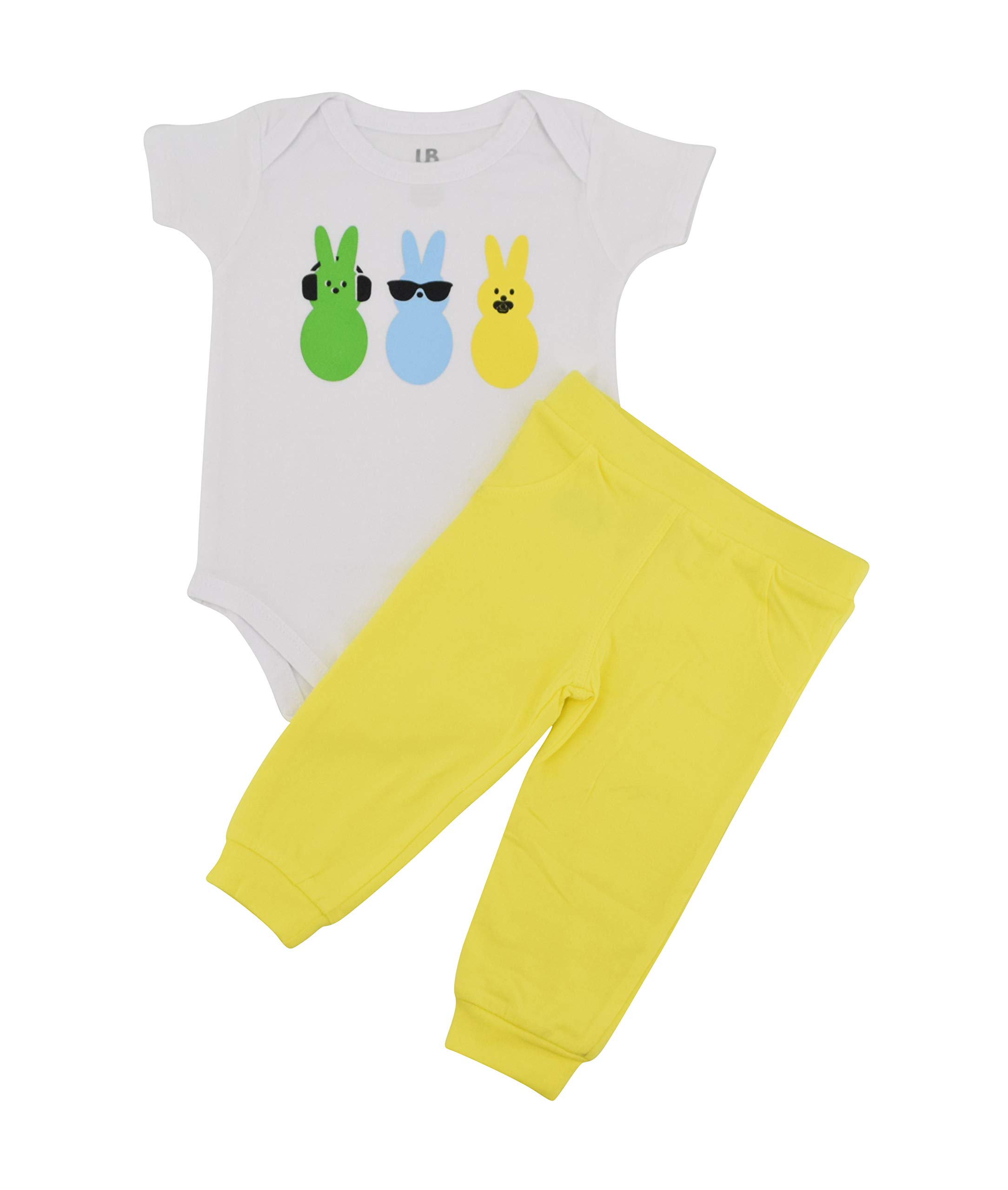 Baby Boys Girls 2pc Outfit Set Short Sleeve Bodysuit with Pants