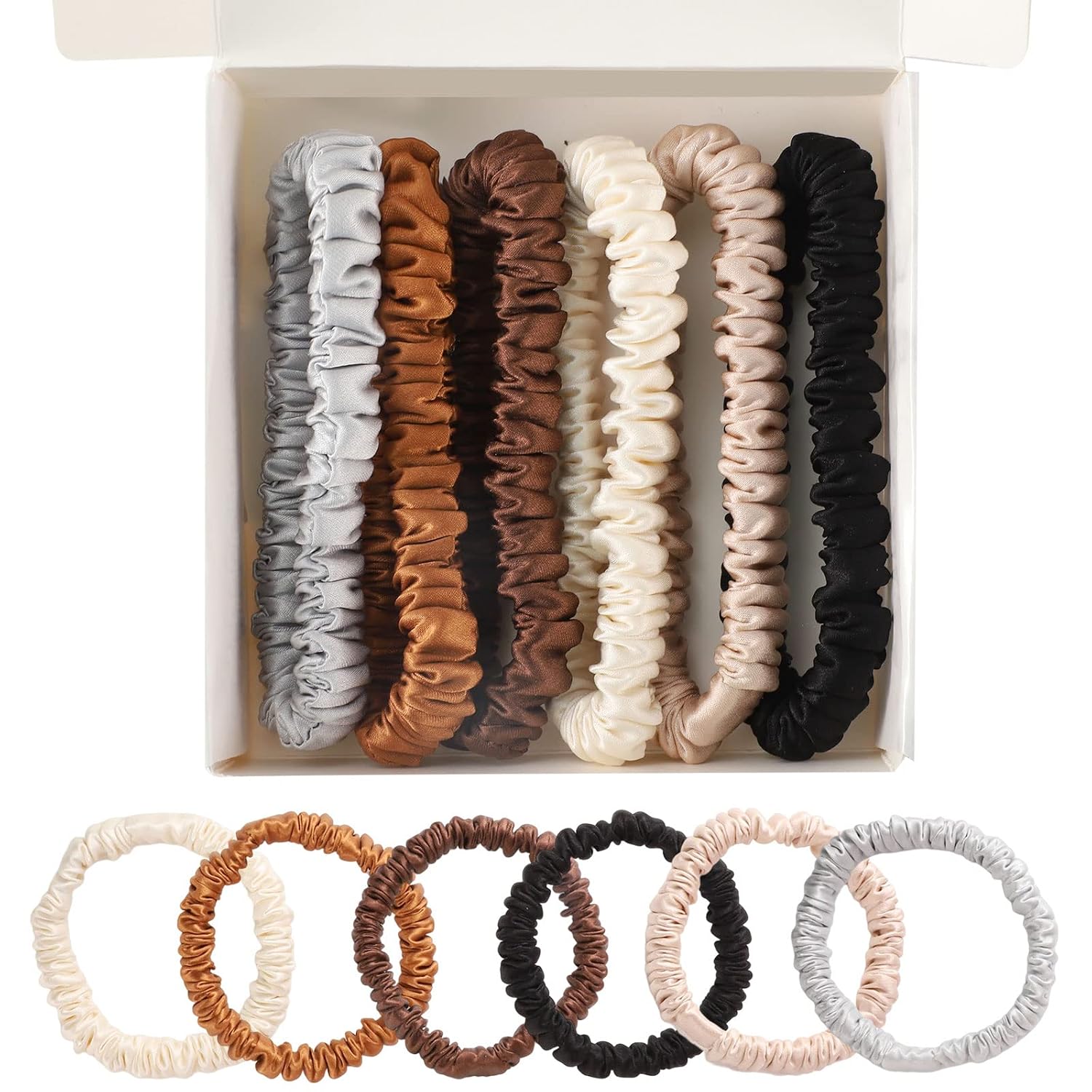 Pengxiaomei Mulberry Silk Hair Ties - No Damage Scrunchies