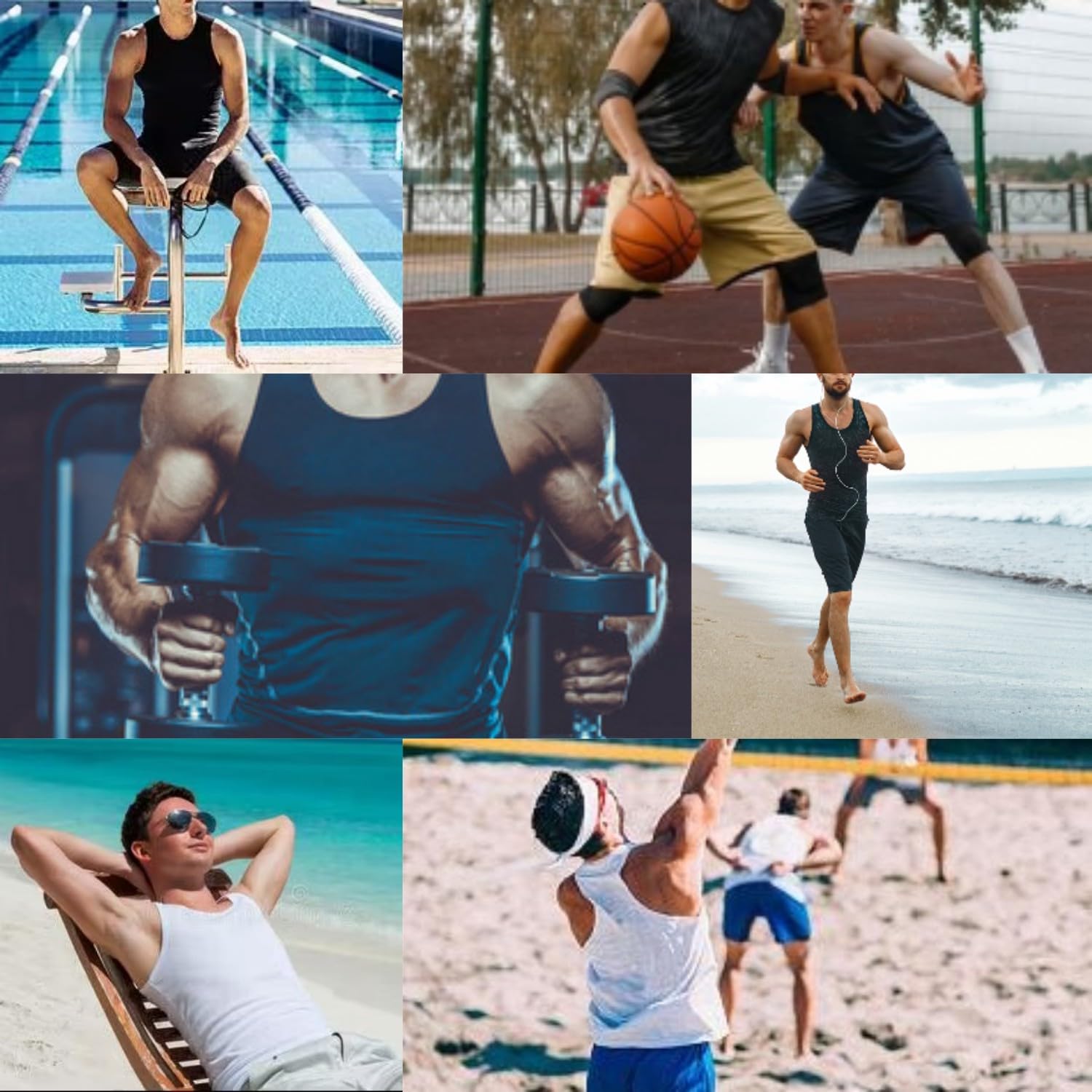 Camiseta de compresión sin Mangas para Hombre para Deportiva,Camisetas de Correr ranspirable Secado Rápido para Hombre,Tops de Compresión Jogging Fitness