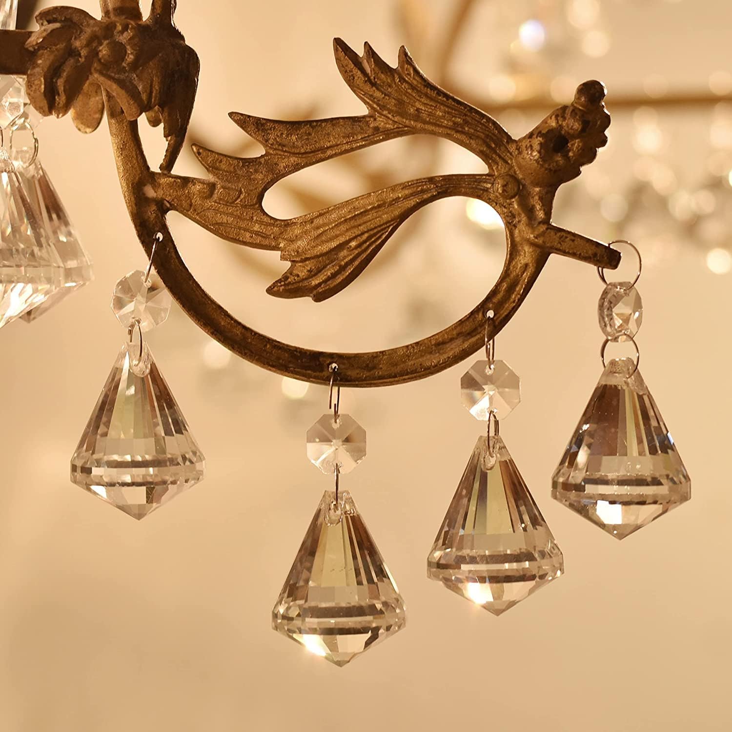 Indian Shelf 20 Pieces Crystal Prisms Hanging Crystals| Clear Chandelier Parts| Chandelier Decoration| Clear Crystals for Hanging| Teardrop Christmas Ornaments| Drops Pendents| Crystal Icicle Prisms