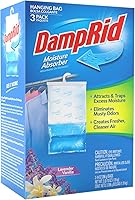 DampRid FG83LV Hanging Moisture Absorber Lavender Vanilla, 3-Pack, 1 Pack, Blue, 3 Count