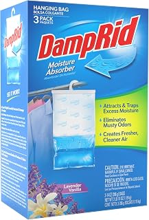DampRid FG83LV Hanging Moisture Absorber Lavender Vanilla, 3-Pack