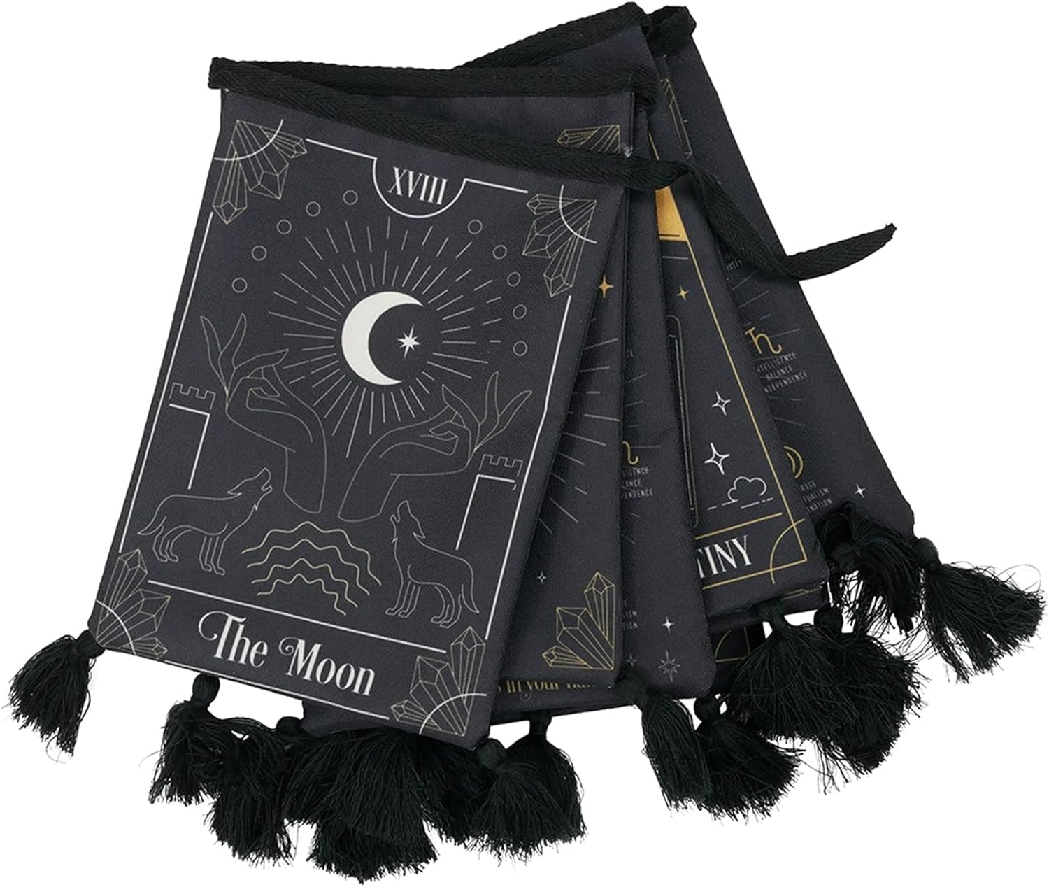 Something Different Fortune Teller Fabric Bunting (One Size) (Black)