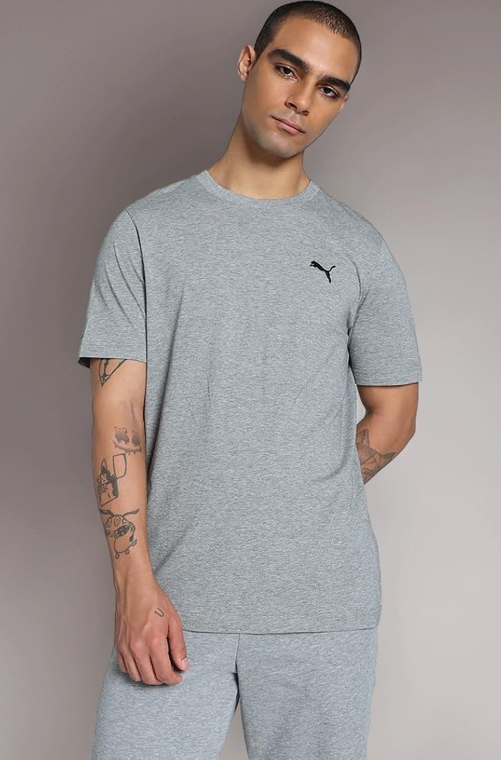 Buy Puma Men's Cotton Regular ESS Small Logo Tee, Medium Gray