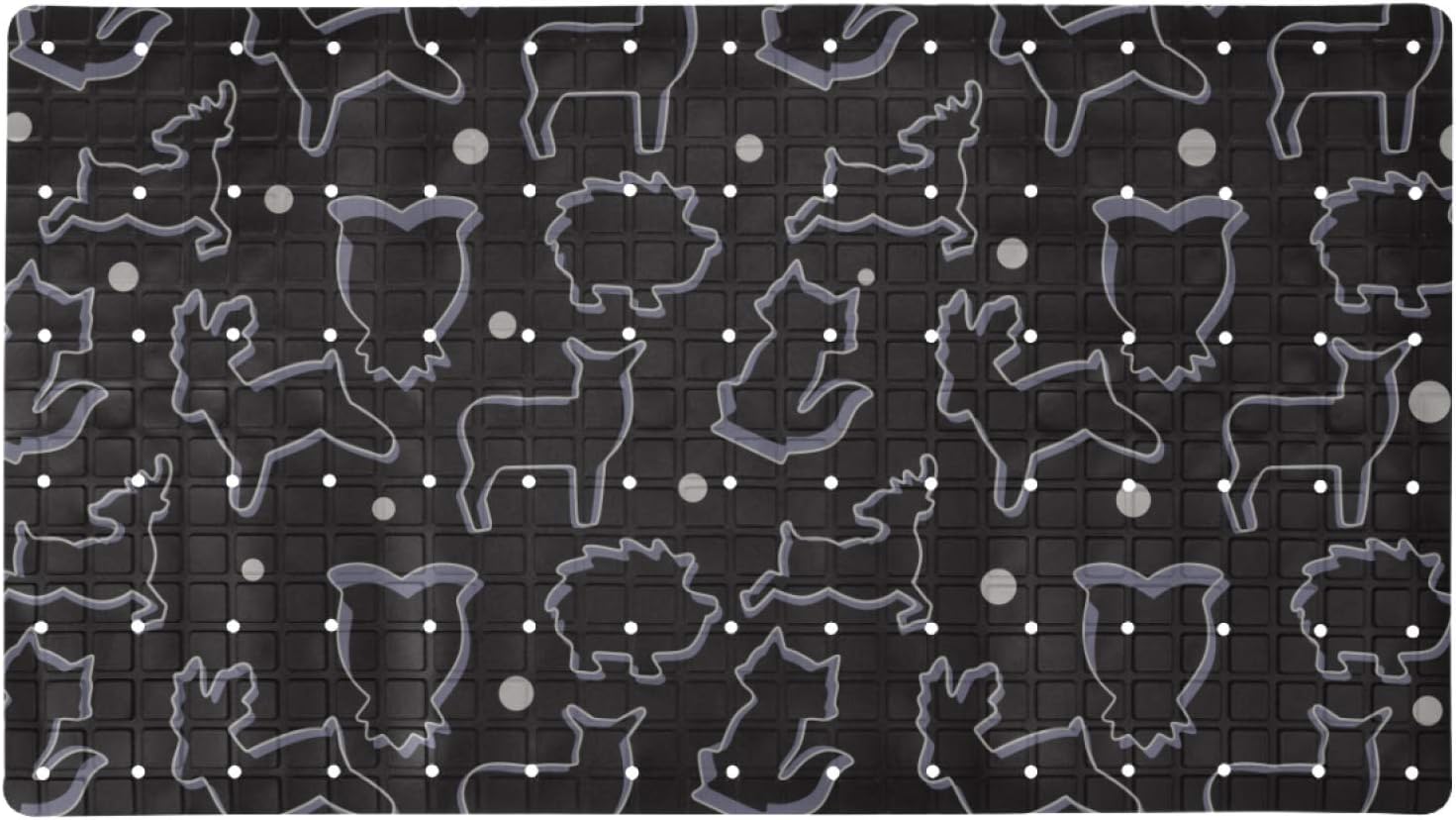 Bath Tub Shower Mat 14.7 x 26.9 inches Bold Colorful Large Floral Flower Pattern Print with Suction Anti Slip Stripes-Strong Grip Suction Cups for Smooth/Non-Textured Tubs, Marble Floors : Home & Kitchen