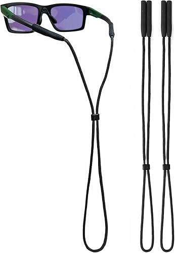 80Days Correa ajustable para gafas Retenedor de nylon para gafas y gafas de sol con agarres de silicona, ajuste seguro