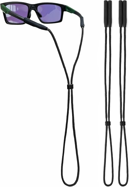 80Days Adjustable Nylon Eyeglass Cord - Eyeglass Strap with Silicone Tips, Secure Hold for Eyeglasses and Sunglasses, Ideal for Sports, Reading and Daily Use - 1
