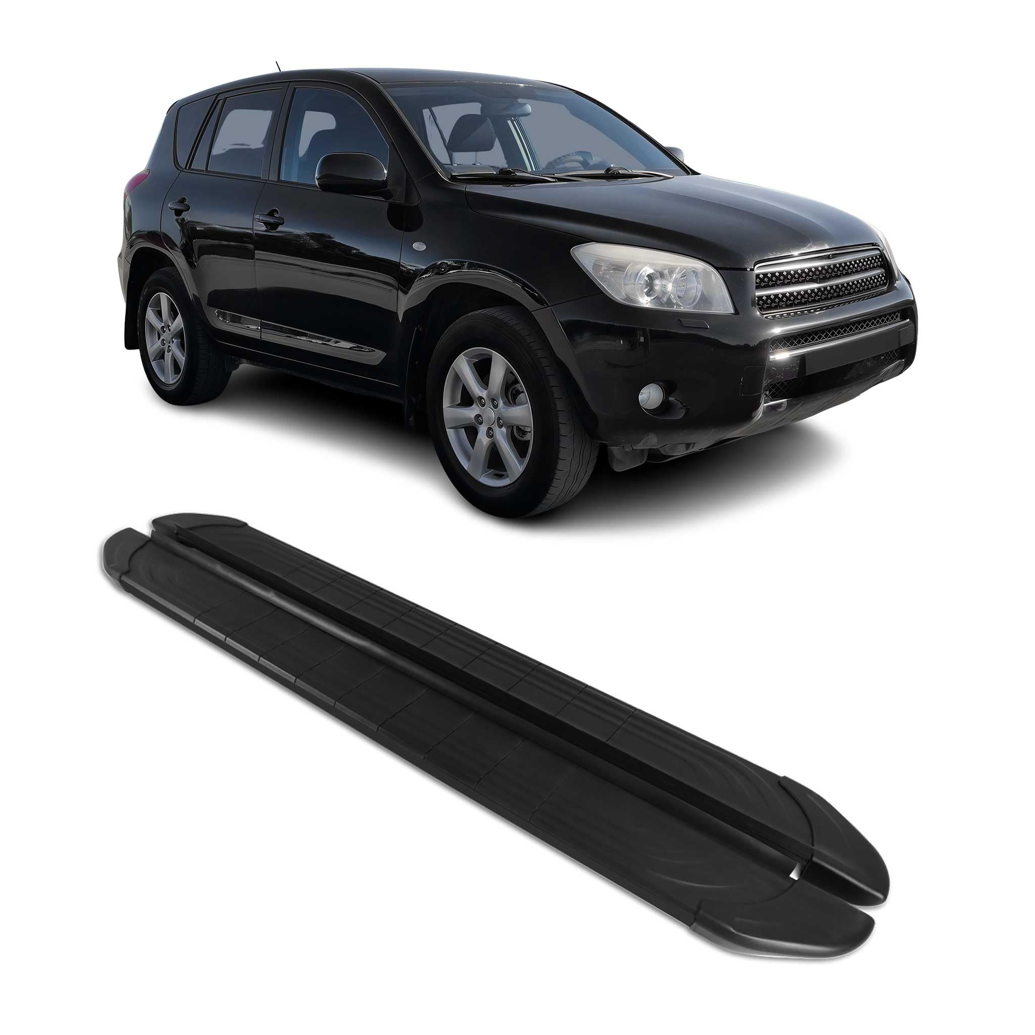 OMAC Marchepieds latéraux compatibles avec Toyota RAV4 2005-2011 Aluminium Noir 2 pièces