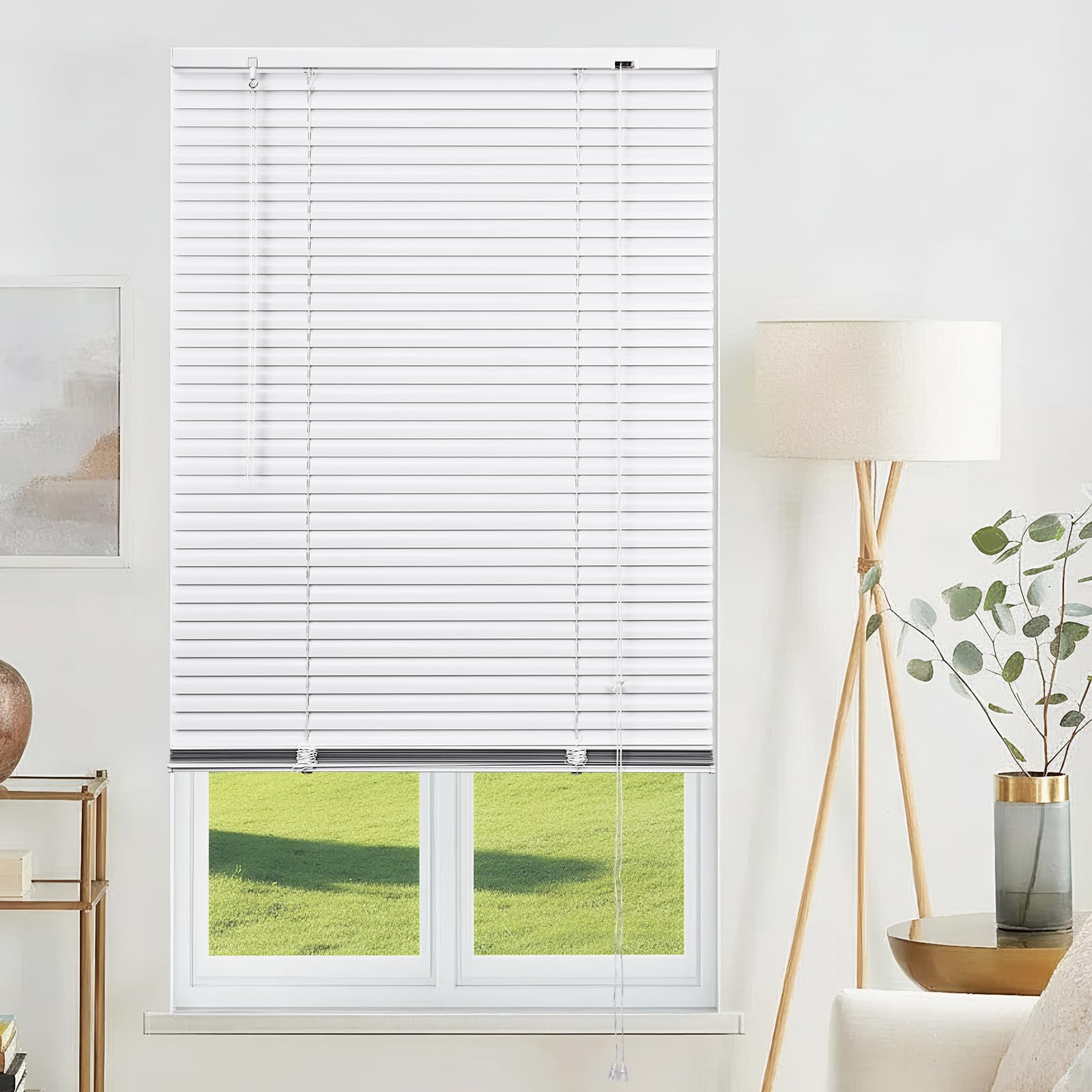 Aluminum Venetian Blinds Easy Fit Curtains Fittings Windows Treatment Shutters with Tilt control Wand Mechanism for Home and Office(White,Custom Color,Custom Size)