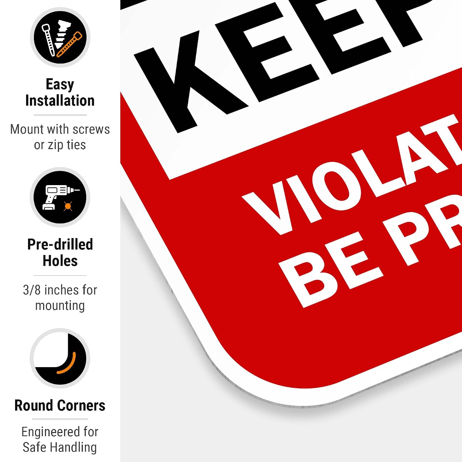 Private Property Sign, Private Drive, No Trespassing Sign, 12x18 Inches, Rust Free .063 Aluminum, Fade Resistant, Easy Mounting, Indoor/Outdoor Use, Made in USA
