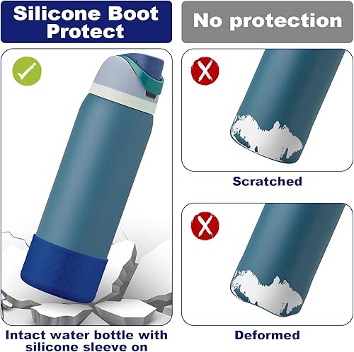 Vista 98 de 2PCS Silicone Water Bottle Boot for Owala 24oz 32oz 40oz, Anti-Slip Protective Sleeve Bottom Bumper Protector for FreeSip, Twist, and Flip Stainless