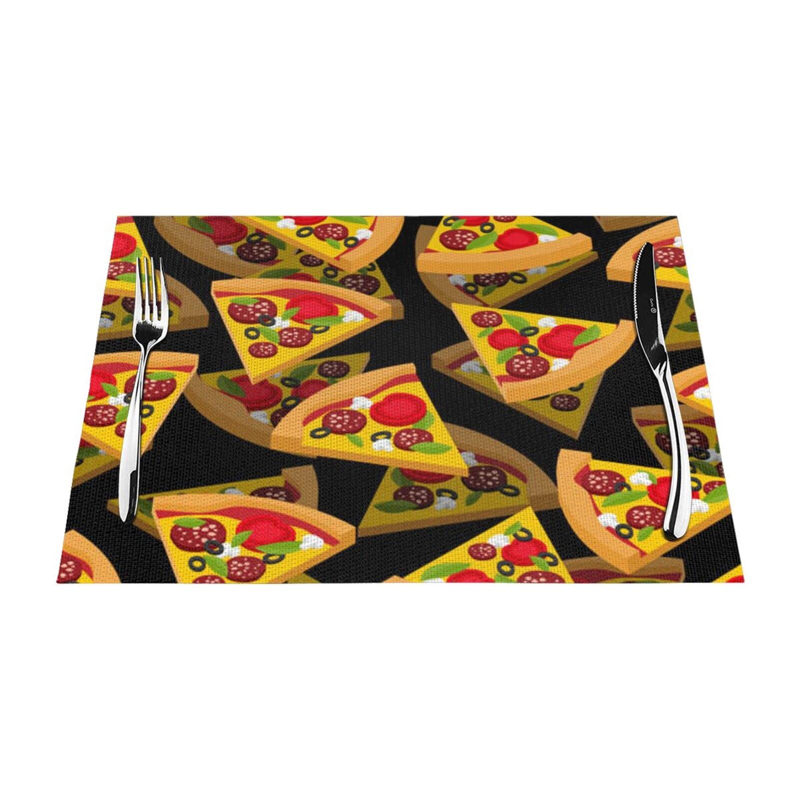 Set de table antibrûlure pizza 3D lavable pour protection de table salle