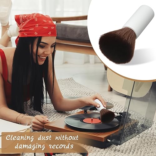 Vista 33 de 3 piezas de cepillo de limpieza de discos de vinilo de madera, antiestático, kit de limpiador de vinilo, accesorios de jugador, regalo para amantes
