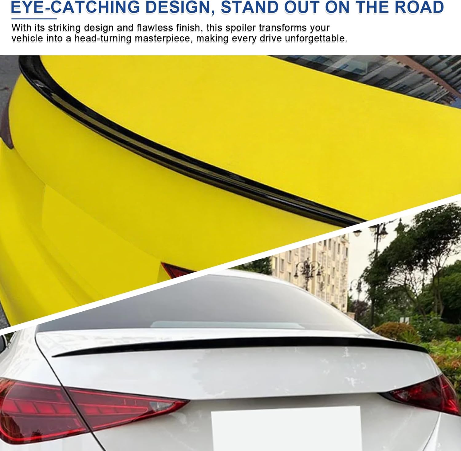 Rear Spoiler Wings for Mercedes Benz C Class W206 2022-2025 C300 C43 4MATIC Trunk Spoiler Wing Trunk Tail Rear Trunk Lid,Glossy Black - AMG Style