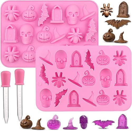 Halloween Silicone Mould Pack of 2 Chocolates Molds 3D Halloween
