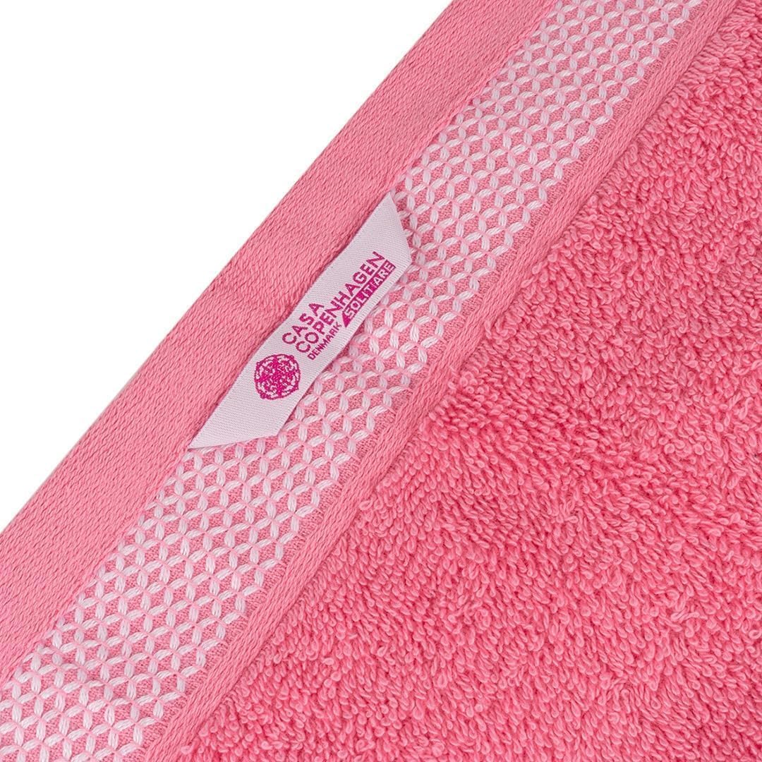 Casa Copenhagen Juego de 6 Toallas de baño 600 gsm, Azul y Rosa empolvado | Solitaire Mix 100% algodón egipcio puro para baño, cocina y ducha 2toallas baño, 2de mano, 2paños (set regalo mujer y hombre)