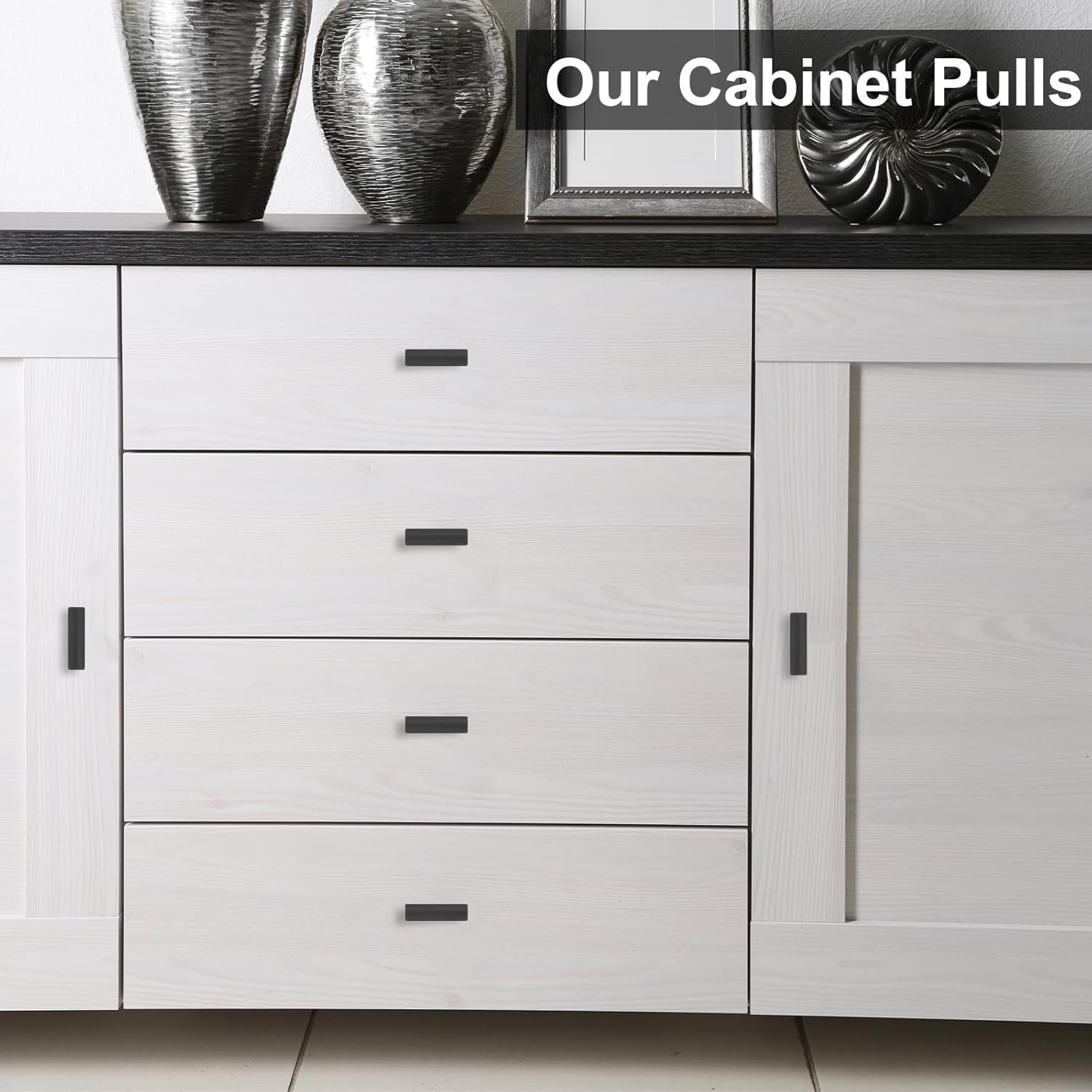 Beieverluck 50 Pack Black Cabinet Knobs Drawer Knobs, 2in Stainless Steel Cabinet Door Handles and Pulls for Drawers Dresser Kitchen Bedroom Furniture