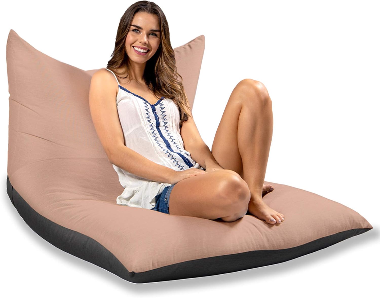 Jaxx Finster Outdoor Bean Bag Lounge Chair - Sunbrella Petal