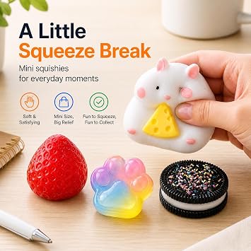4Pcs Squishy Toys Set - Sensory Fidget Stress Relief Mini Squishies Toy