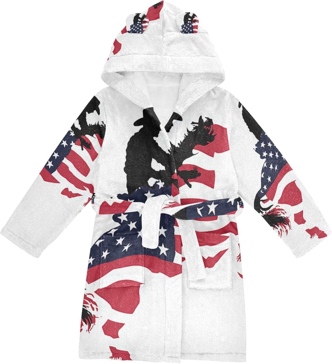 Bathrobe Hooded PJ Robe Soft Fleece Robe Pajama Sleepwears 2-12 Years