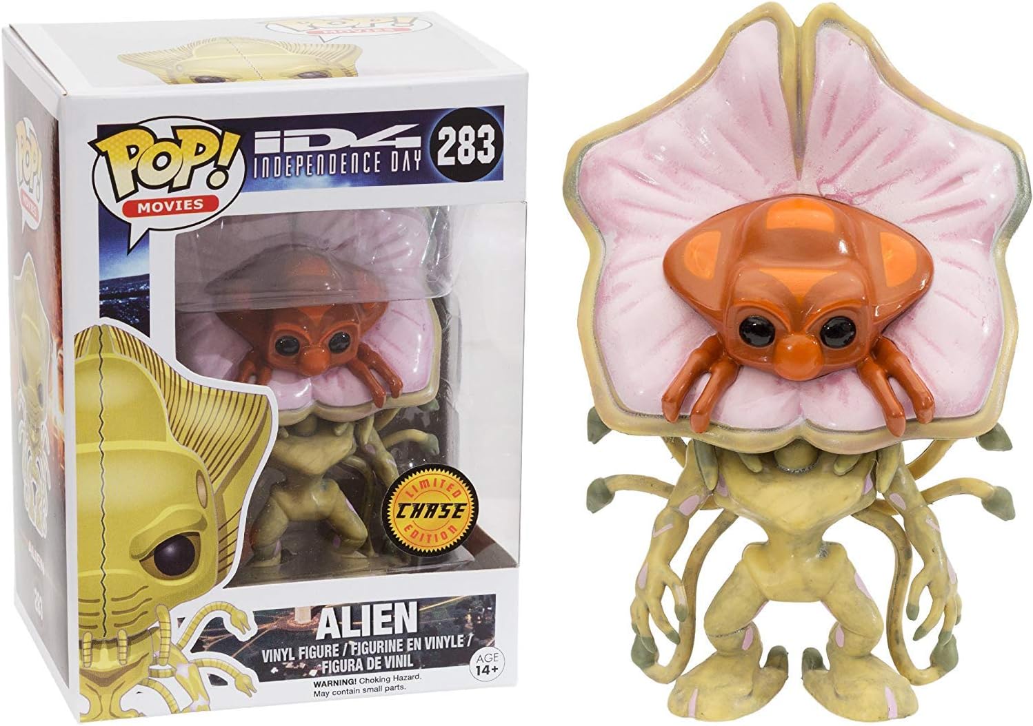 FunkoAlien (Chase Edition): Independence Day x POP! Movies Vinyl Figure & 1 POP! Compatible PET Plastic Graphical Protector Bundle [#283 / 07811 - B]