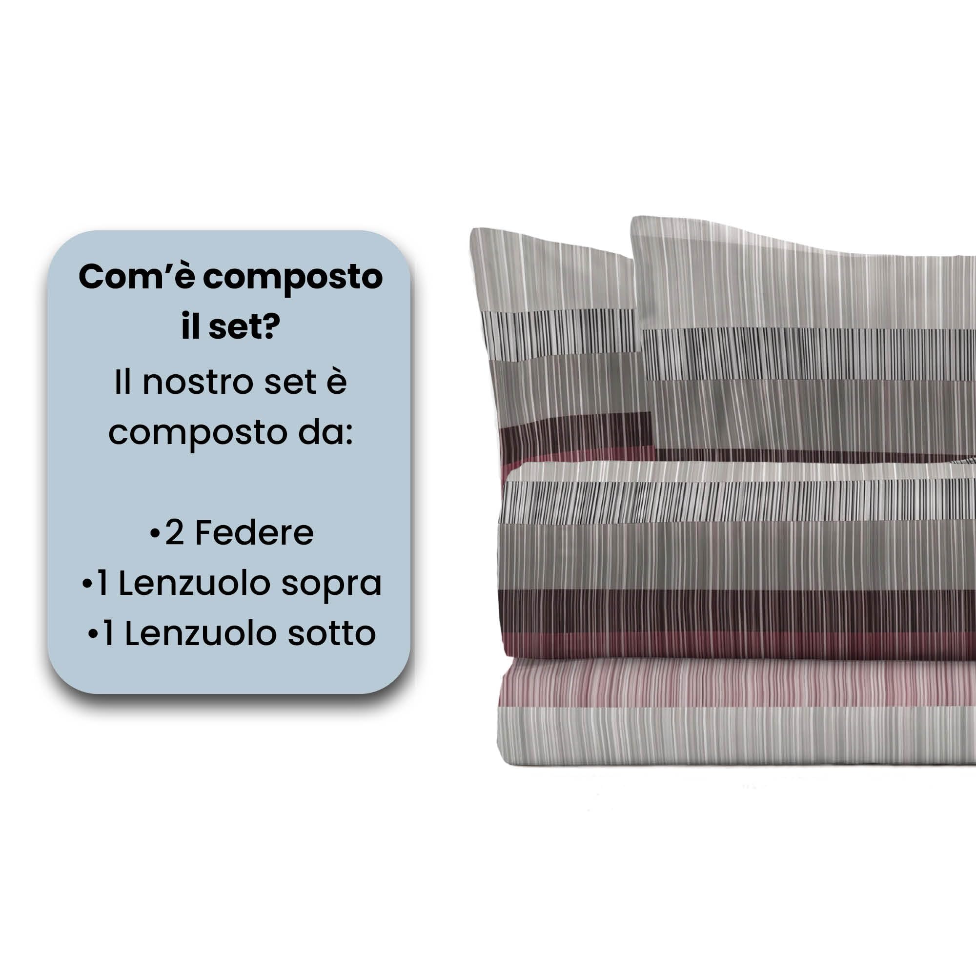 Italian Bed Linen Completo Letto Infinity No Stiro