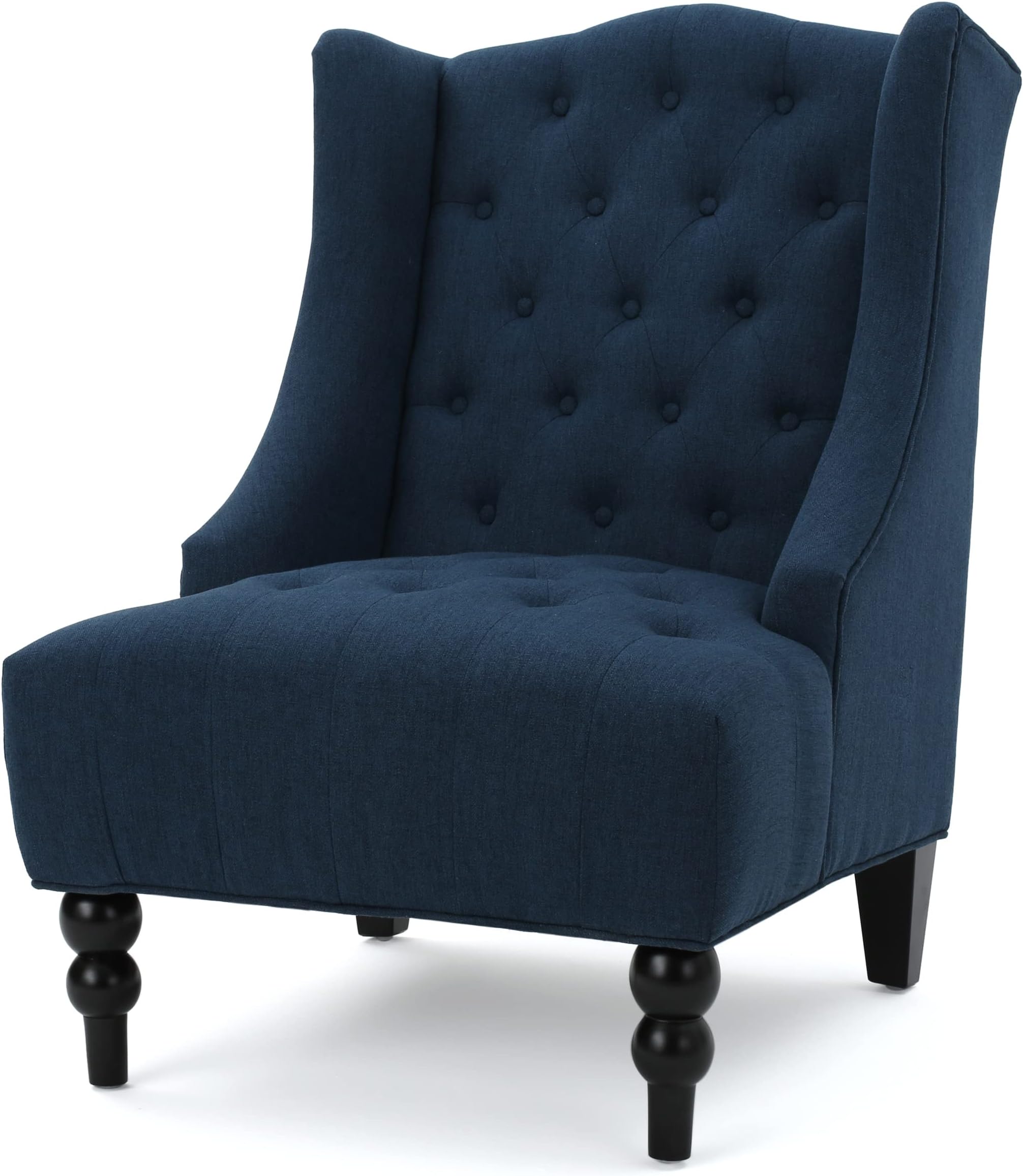 Christopher Knight HomeToddman High-Back Fabric Club Chair, Dark Blue 33.75D x 27.25W x 38.5H in