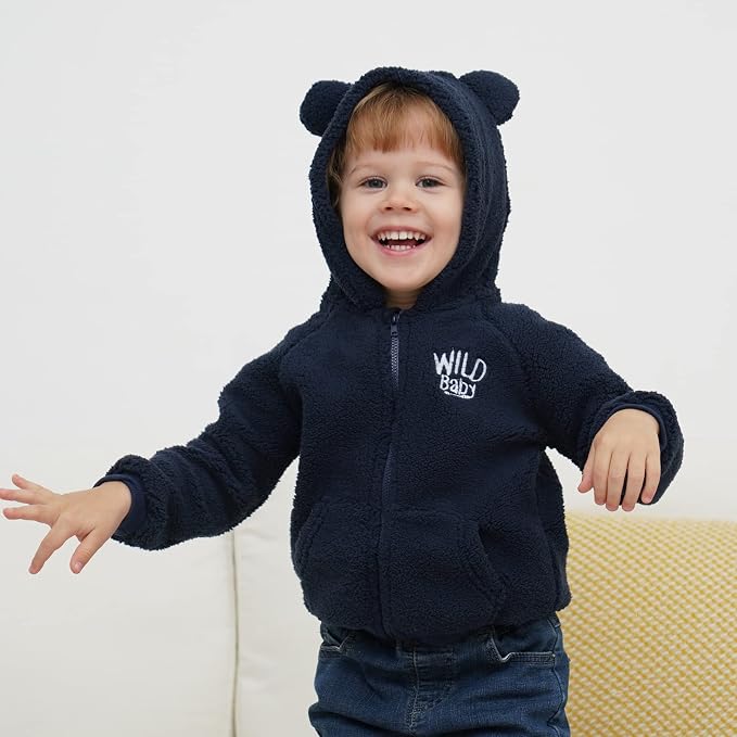Manteau Hiver Enfant Ours Oreilles Capuche - Veste Épaisse Chaude Garçon Fille 92