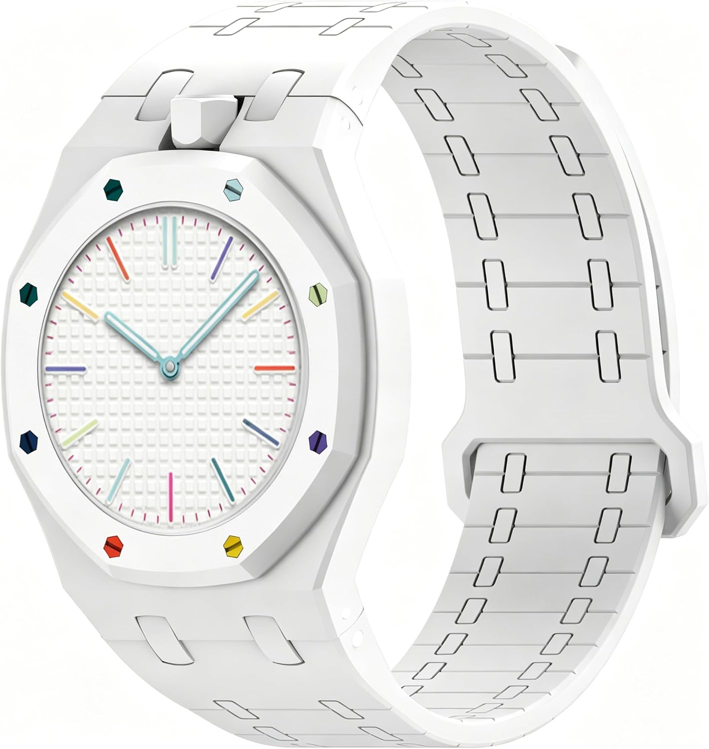 Magnetic Silicone Watch Strap Compatible with Swatch Royal Pop AP Collaboration Watch,Magnet Buckle Replacement Wrist Band Multiple Colors Available,Convertible Wrist Strap for 12 O'clock Crown Orientation