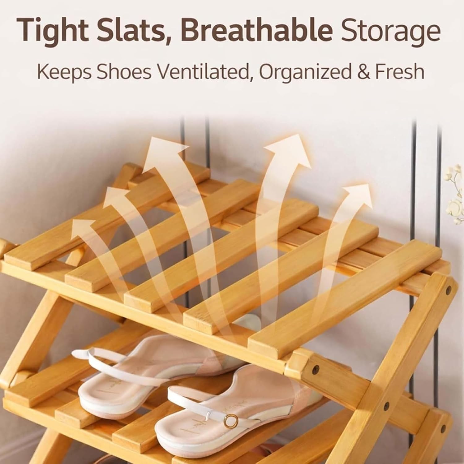 9-Tier Pre-Assembled Bamboo Storage Shelf—Ideal for entryways, Corners, bedrooms, and Balconies; Requires no Installation and Features a Portable, Foldable Design.