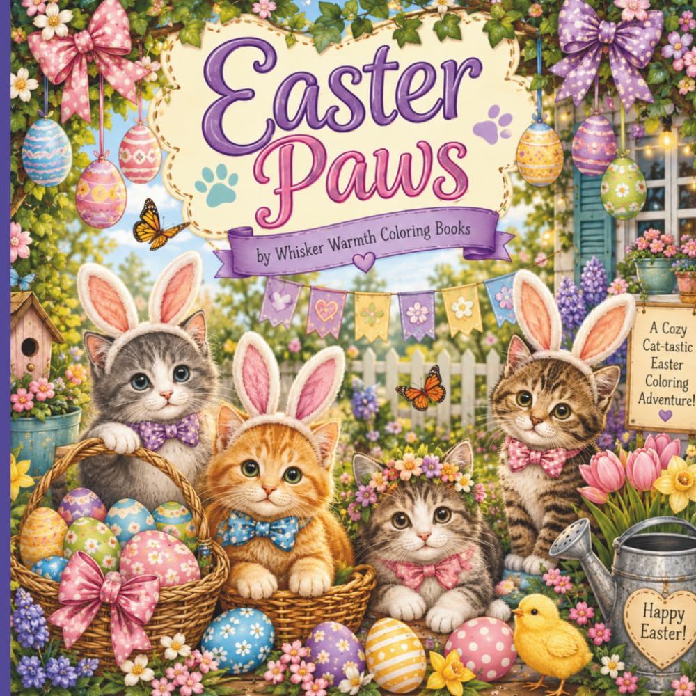 Easter Paws: A Charming Collection of Cats, Bunnies, and Easter Delights to Color (Whisker Warmth: Cats Holiday Collection)