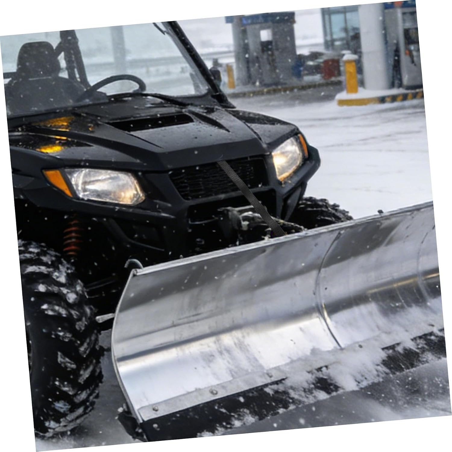 Heavy Duty Winch Strap for ATV Utv Snow Plow with 64 Inch 12-Strand Ultra-high Molecular Weight Polyethylene Rope, 4800lbs Tensile Strength, Quick Installation for Outdoor Winter