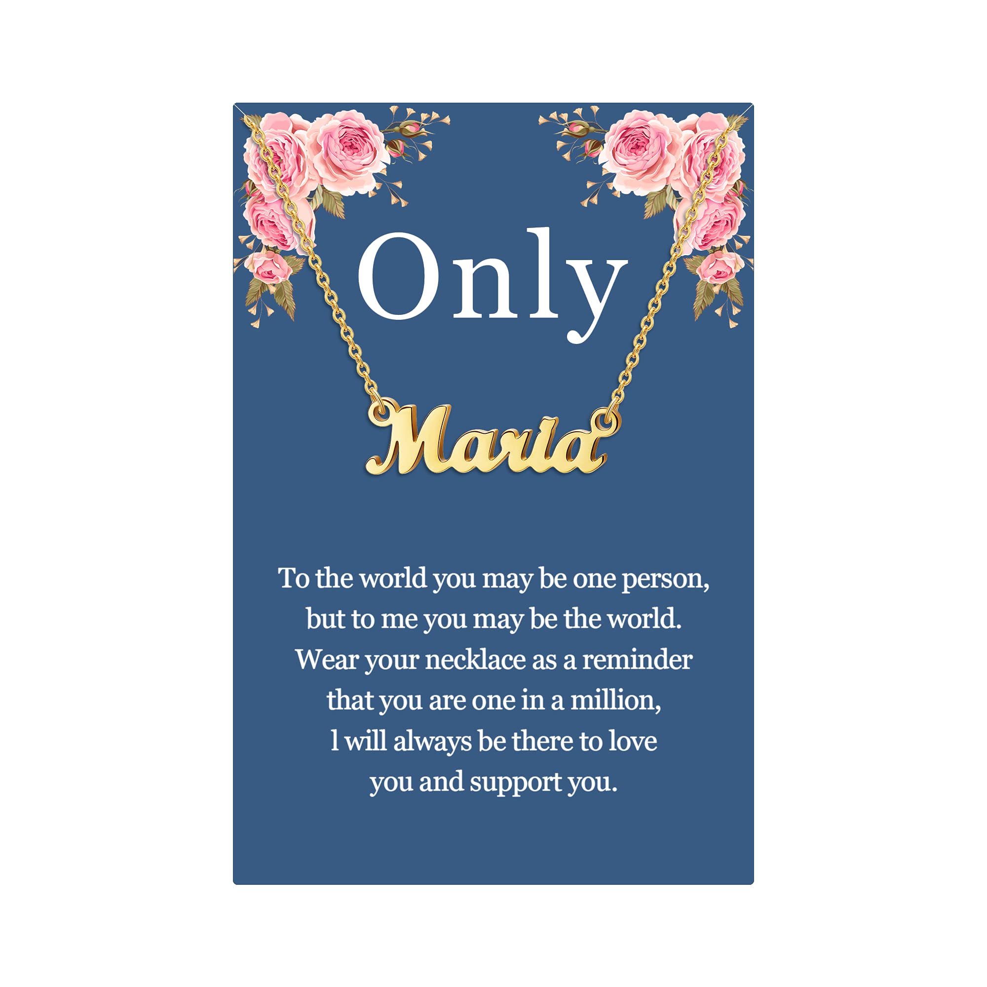 SANNYRAName Necklace Personalized, 18K Gold Plated Silver-plated Customized Nameplate Necklaces Jewelry Gifts for Women