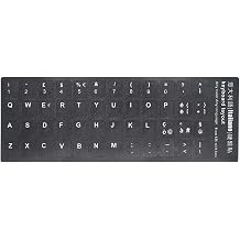 2 PCS Italian Keyboard Stickers with Non-Transparent Black Background & White Letters for PC/Computer/Laptop [Size of Each Key Sticker 0.43" x 0.51"] Italian