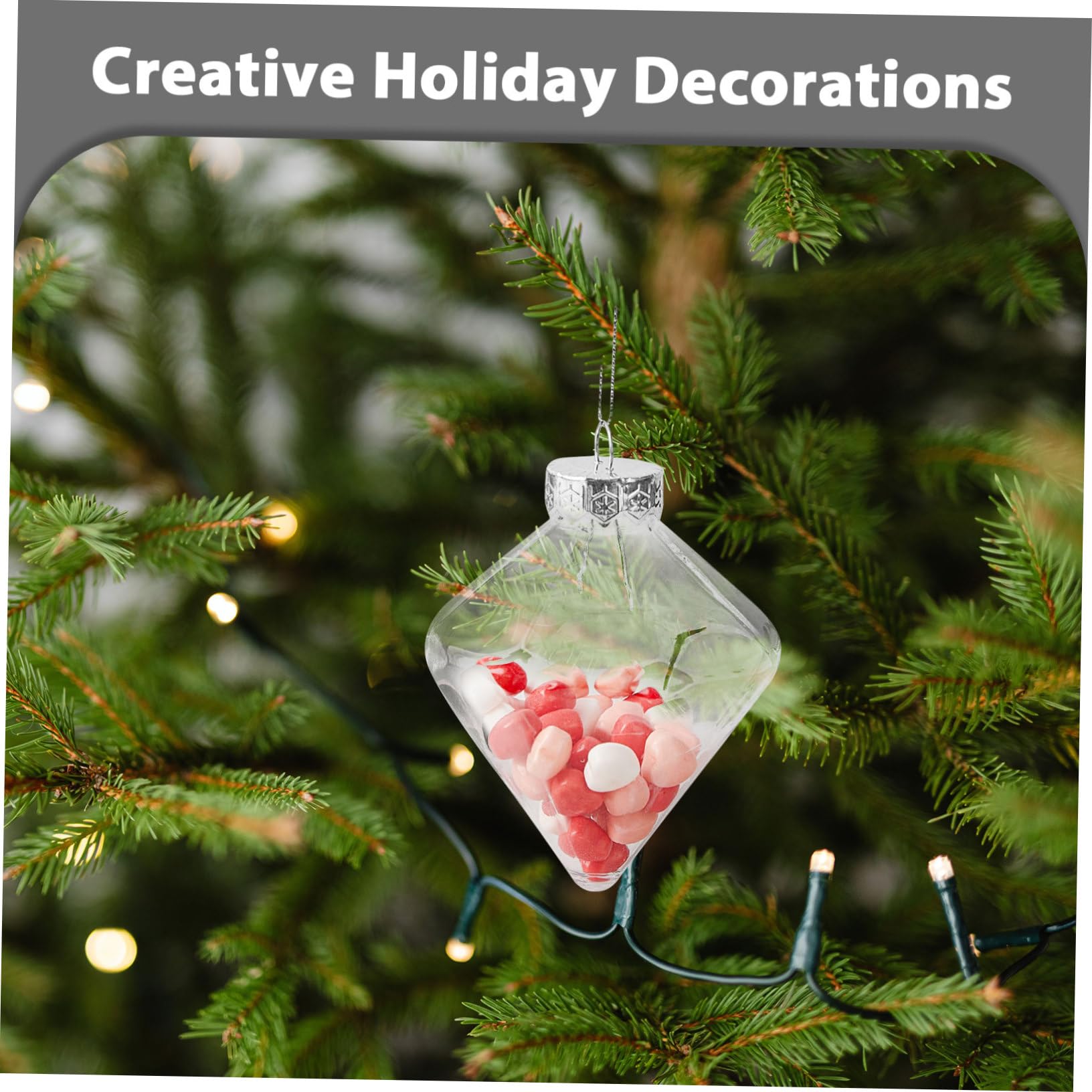 ABOOFAN 8pièces Lot de Boules De Noël Transparentes Et Incassables Plastique à Remplir pour Décoration Arbre Loisirs Manuels à Suspendre