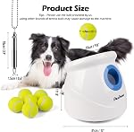 Pet Prime Lanceur automatique de balle pour chien pour gros chiens Lanceur de balle de chien à l'intérieur de la machine Interactive Dog Toy Distance réglable 10-40ft - Inclus 6 PCS 2.5” Balles de tennis et un sifflement de chien