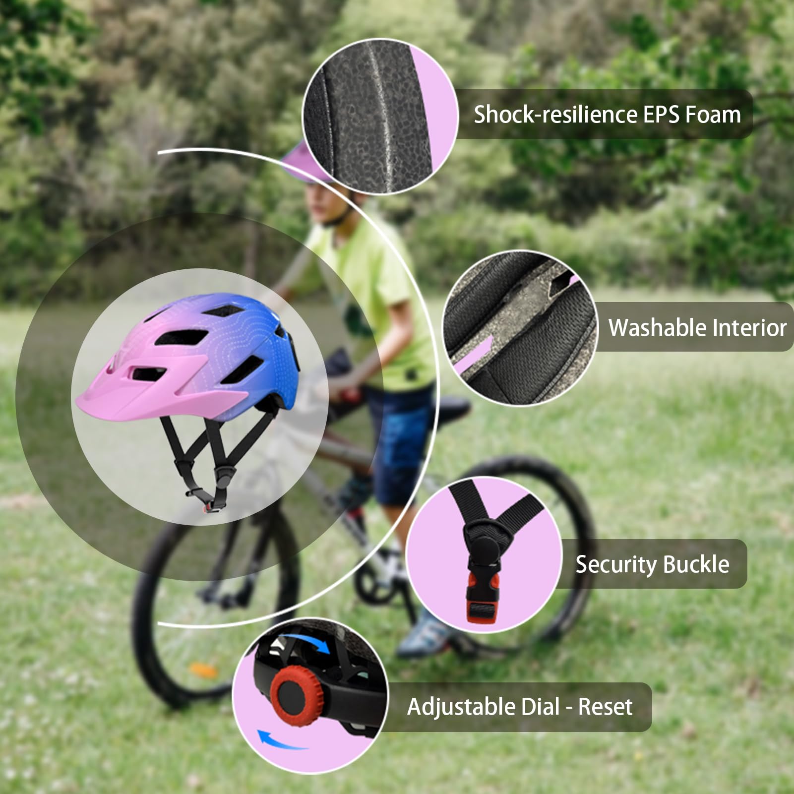 Casque de vélo pour enfants avec écran LED léger et réglable pour garçons et filles de 5 à 14 ans avec télécommande 64 motifs, doublure lavable pour cyclisme, scooter, patinage 52 à 56 cm