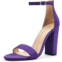 GENSHUO Womens 4-inch Chunky High Heel Sandals with Ankle Strap,Party Wedding Bridal Shoes