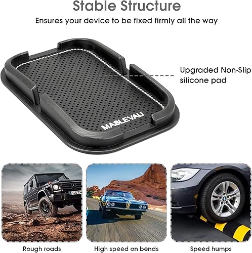 Miniatura 3 de Soporte de teléfono antideslizante para automóvil, almohadilla antideslizante reutilizable para tablero de instrumentos con almohadillas de silicona