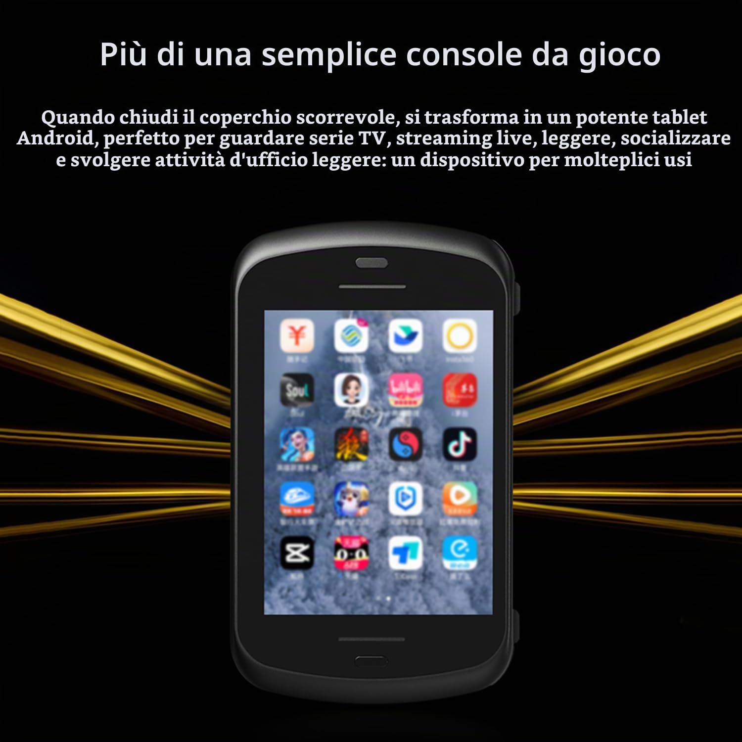 RG Slide Retro Console di gioco portatile, schermo LTPS in-Cell da 4,7 pollici, joystick capacitivo Android 13, supporto sistema AI Assistant 5G WiFi Bluetooth 5.0 senza scheda di gioco (nero)