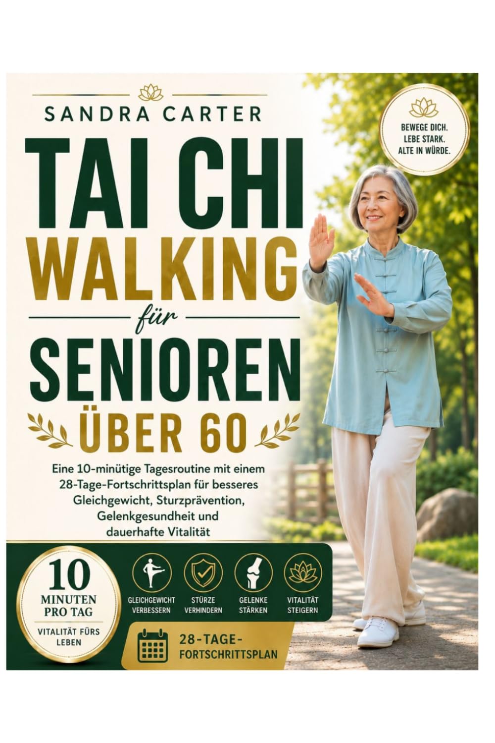 Tai Chi Walking für Senioren über 60: Eine 10-minütige Tagesroutine mit einem 28-Tage-Fortschrittsplan für besseres Gleichgewicht, Sturzprävention, Gelenkgesundheit und dauerhafte Vitalität