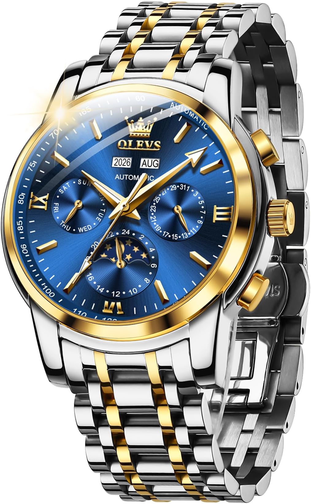 - Mens Automatic Watches Skeleton Mechanical Self Winding Luxury Fashion Dress Wrist Watch Luminous Waterproof