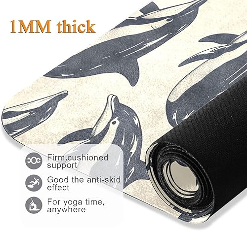 Miniatura 5 de Dolphins Yoga Mat Non Slip Thick Kids Eco Friendly Rubber Workout Foldable Yoga Mat Women Exercise