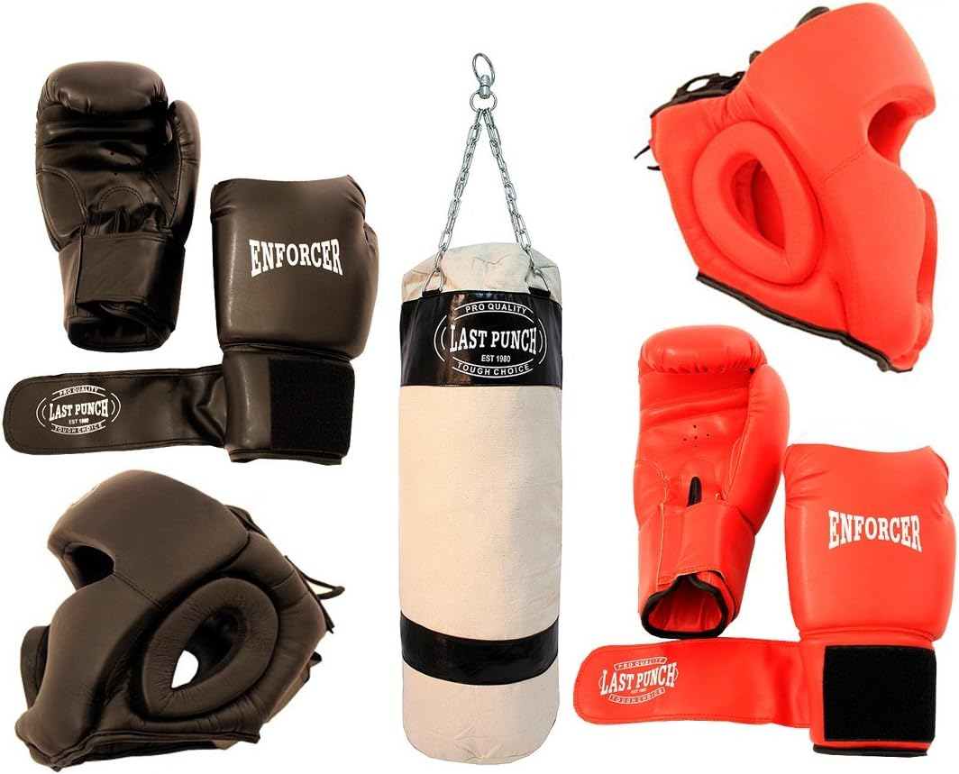 Boxing Pack with 2 Headguards, 2 Pairs of Pro Boxing Gloves and a Punch Bag