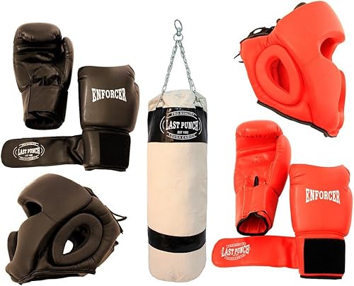 Paquete de boxeo, 2 pares de dispositivos para la cabeza, 2 pares de guantes de boxeo profesionales y saco de boxeo.