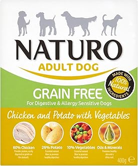 Naturo Grain Free Chicken and Potato with Vegetables Adult Dog Food, 400 g, Pack of 8