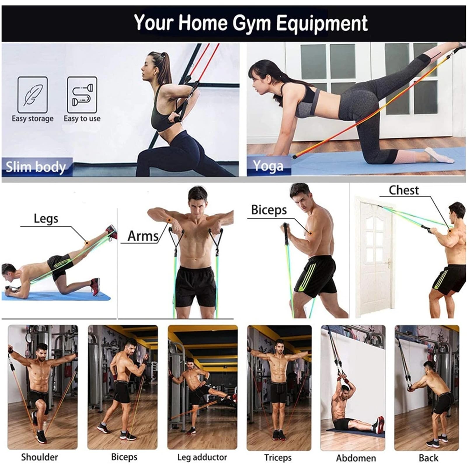 Fitnessbänder Widerstandsbänder 360lbs Fitness Übungen Widerstand Bands Set Elastische Rohre Zugseil Yoga Band Training Workout Ausrüstung for Home Gym Gewicht