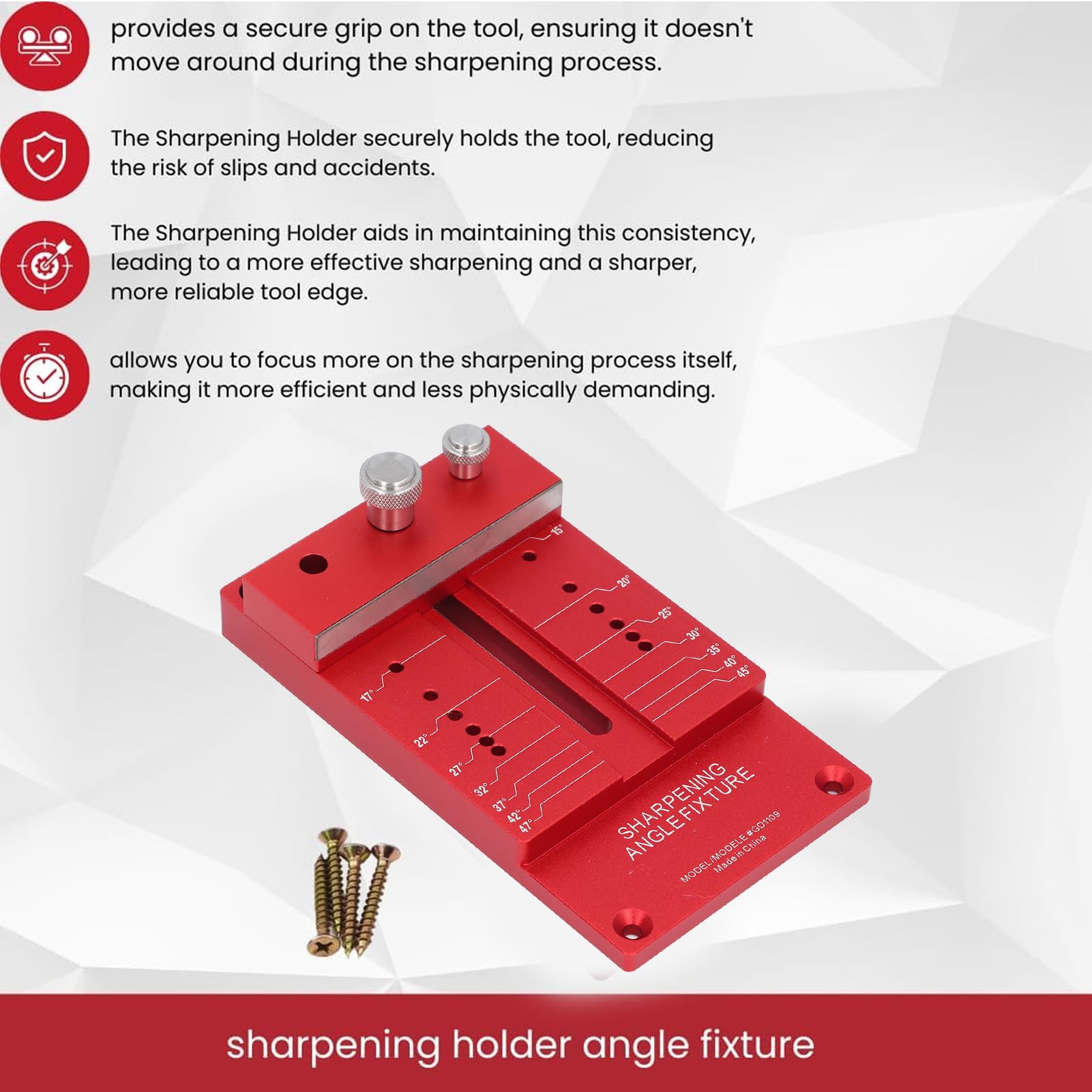 Affonrition Angle Disponte en alliage Aluminium Guide de couteaux pour le travail du bois Précision professionnelle Pabinement aiguisé pour les lames et les ciseaux Conception de