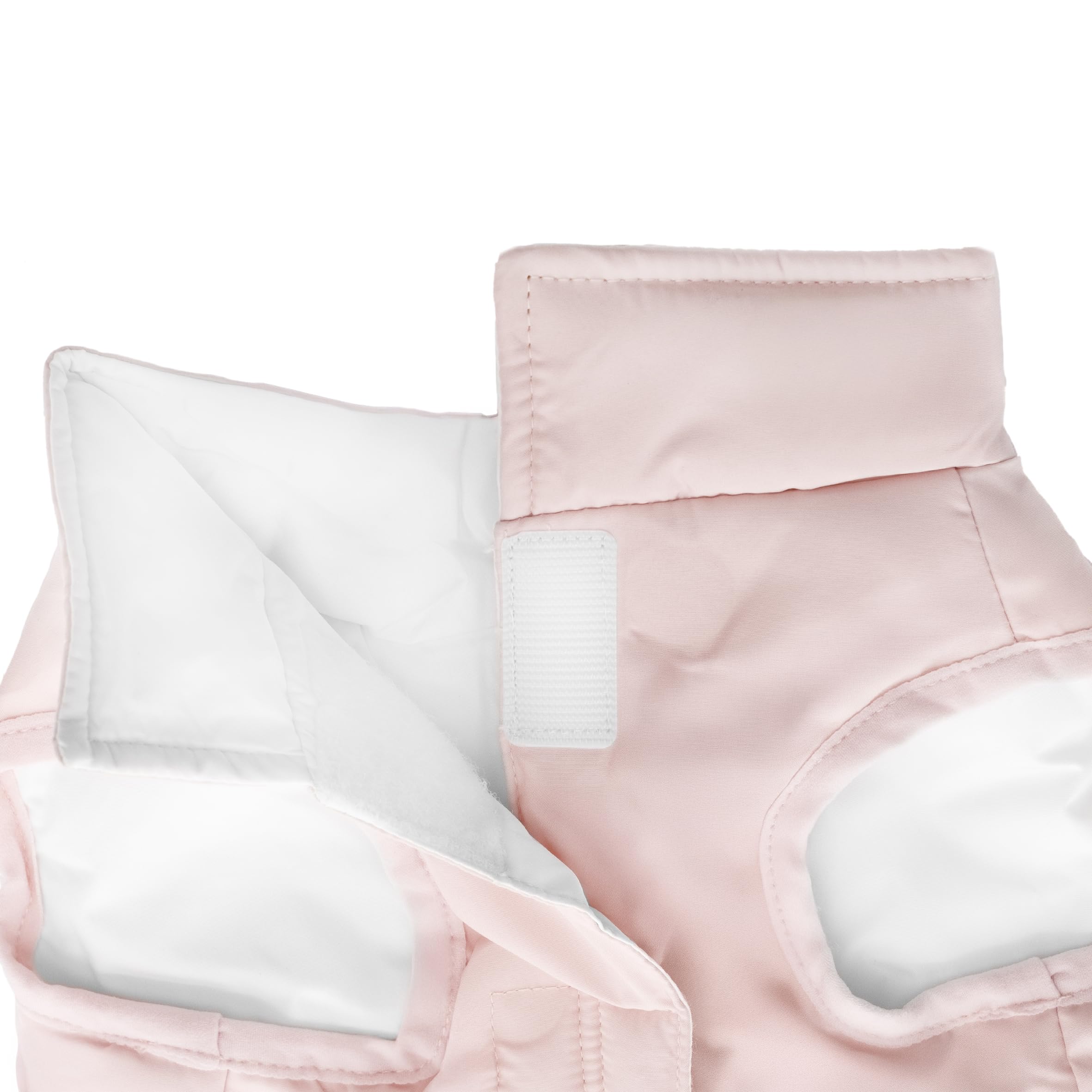 Record - Abrigo Sofi para Perros Impermeable para Perros con Estilo Romántico Acolchado Resistente al Agua con Cierre de Velcro y Agujero Correa | Rosa, XS